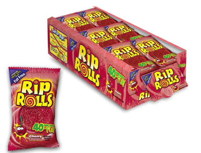 Rip Rolls Cherry Licorice Candy - 1.4 oz. - For fresh candy and great service, visit www.allcitycandy.com