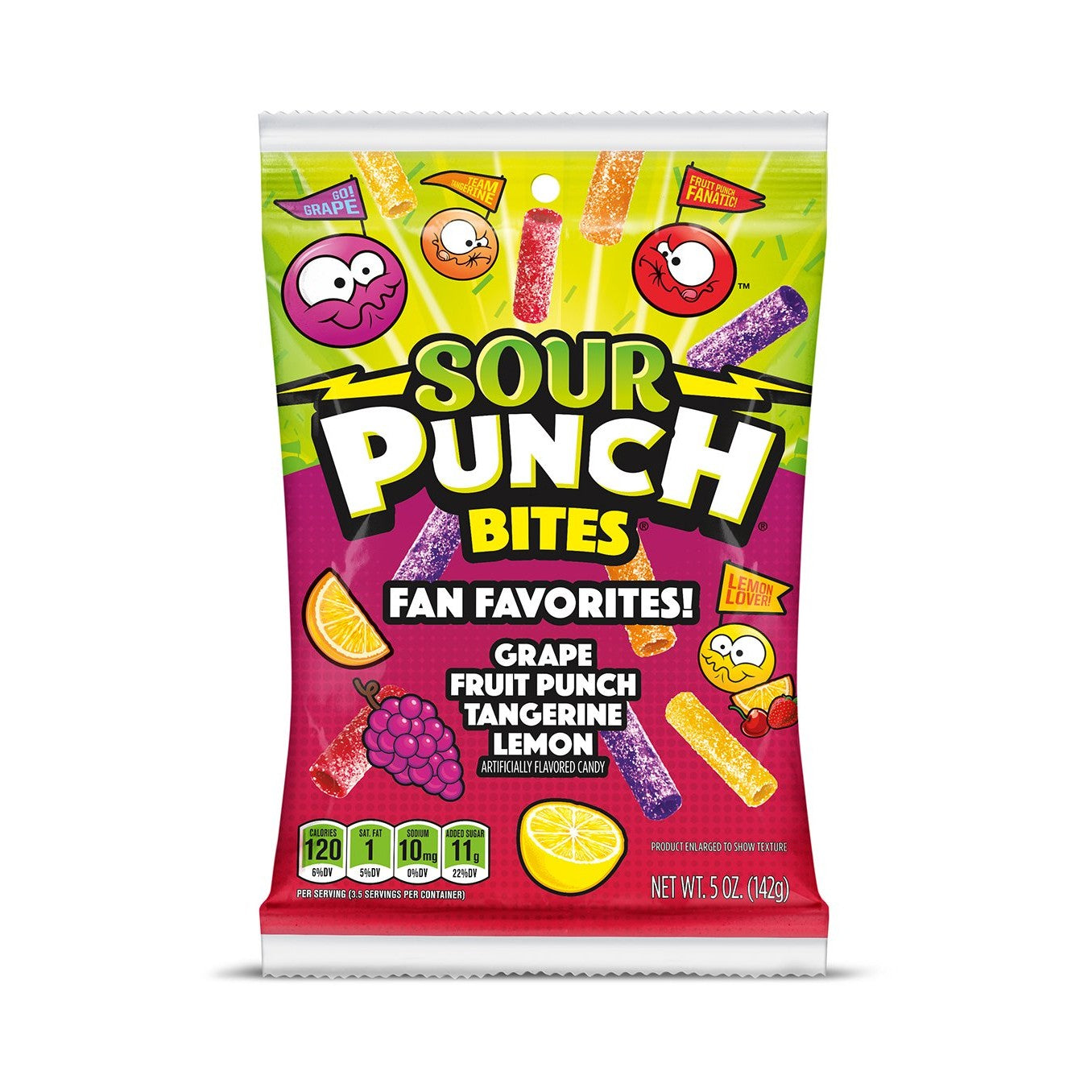 Sour Punch Bites, Blue Raspberry Chewy Candy Pieces, 5oz Bag 