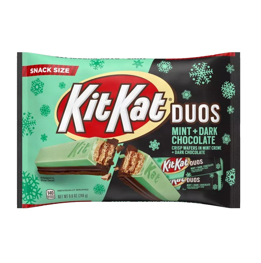 Kit Kat Duos Crisp Wafers, Mint + Dark Chocolate, Snack Size - 8.8 oz