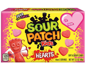 All City Candy Sour Patch Hearts Valentine Theater Box 3.1 oz. 1 Box Mondelez International For fresh candy and great service, visit www.allcitycandy.com