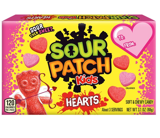 All City Candy Sour Patch Hearts Valentine Theater Box 3.1 oz. 1 Box Mondelez International For fresh candy and great service, visit www.allcitycandy.com