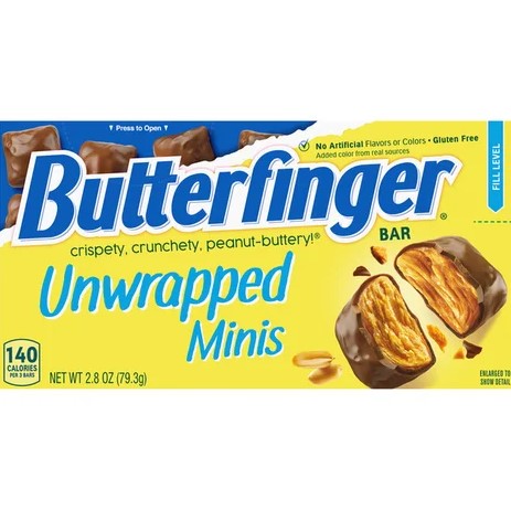 All City Candy Butterfinger Unwrapped Minis Candy - 3.5-oz. Theater Box Theater Boxes Ferrero For fresh candy and great service, visit www.allcitycandy.com