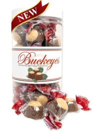 All City Candy Waggoner Milk Chocolate Buckeyes Clear 13 oz  Container Waggoner Chocolates For fresh candy and great service, visit www.allcitycandy.com