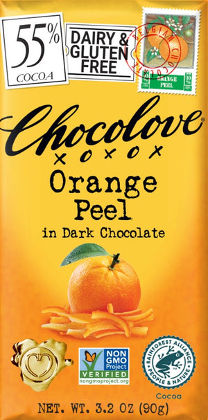 All City Candy Chocolove Orange Peel in Dark Chocolate 3.32 oz. Bar Candy Bars Chocolove For fresh candy and great service, visit www.allcitycandy.com