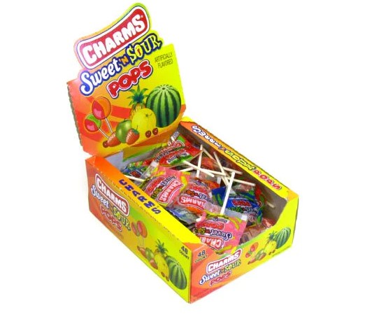 Charms Sweet 'N Sour Pops Lollipops - All City Candy