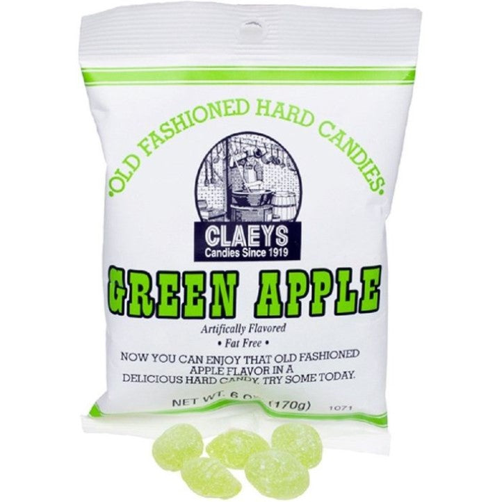 All City Candy Claeys Green Apple Old Fashioned Hard Candies - 6-oz. Bag Hard Claeys Candies 1 Bag For fresh candy and great service, visit www.allcitycandy.com