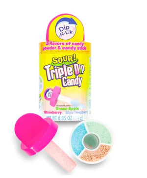 All City Candy Dip-n-Lik Sour Triple Dip Candy .85 oz. Powdered Candy Koko's Confectionery & Novelty 1 Piece For fresh candy and great service, visit www.allcitycandy.com