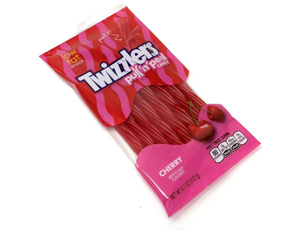 Twizzlers Pull 'n' Peel Cherry Licorice Candy - 6.1-oz. Bag - All City Candy