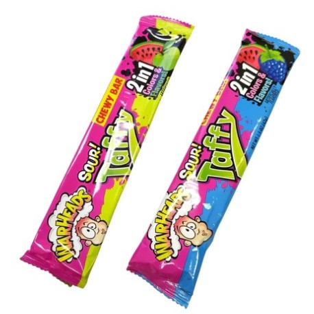 All City Candy Warheads Sour Taffy 2 in 1 Chewy Bar 1.5 oz. Case of 24 Sour Flix Candy For fresh candy and great service, visit www.allcitycandy.com