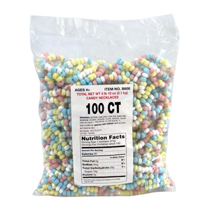 All City Candy Smarties Candy Necklaces 10" - Bulk Bag of 100 Bulk Unwrapped Smarties Candy Company For fresh candy and great service, visit www.allcitycandy.com