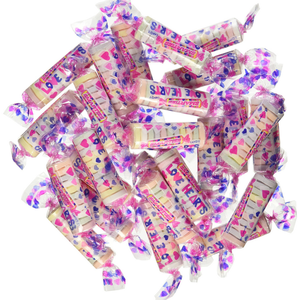 Smarties Love Hearts Candy Rolls - 3 LB Bulk Bag - All City Candy