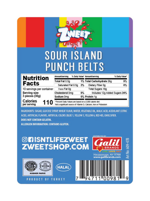 All City Candy Zweet Island Punch Sour Belts 10 oz. Tub Sour Galil Foods For fresh candy and great service, visit www.allcitycandy.com