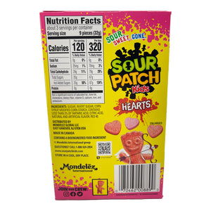 All City Candy Sour Patch Hearts Valentine Theater Box 3.1 oz. Case of 12 Mondelez International For fresh candy and great service, visit www.allcitycandy.com