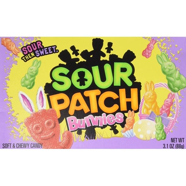 Sour Patch Kids Bunnies Soft And Chewy Candy Giant Box 3.1 oz - 10