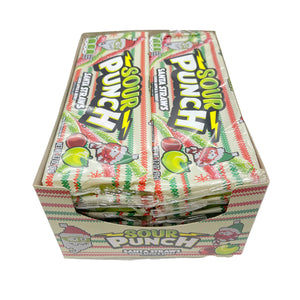 All City Candy Sour Punch Santa Straws Green Apple & Berry 3.2 oz. Tray Case of 12 Christmas American Licorice Company For fresh candy and great service, visit www.allcitycandy.com