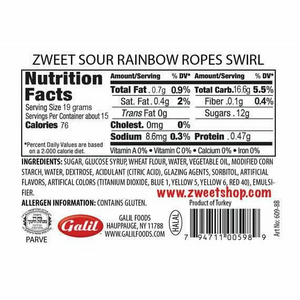 All City Candy Zweet Filled Sour Ropes Rainbow Swirl 10 oz. Tub Sour Galil Foods For fresh candy and great service, visit www.allcitycandy.com