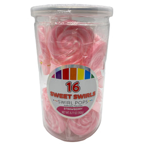 All City Candy Sweet Swirls Strawberry Pink Swirl Pops 16 count Tub Lollipops & Suckers Hilco For fresh candy and great service, visit www.allcitycandy.com