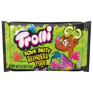 All City Candy Trolli Sour Brite Reindeer Poop Sour Gummi Candy - 2.5-oz. Bag For fresh candy and great service, visit www.allcitycandy.com