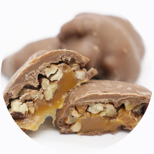 All City Candy Milk Chocolate Covered Pecan Caramel Patties - Bulk Bags Arway Confections For fresh candy and great service, visit www.allcitycandy.com
