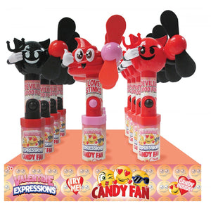 Valentine Expressions Emoji Fan Candy Toy
