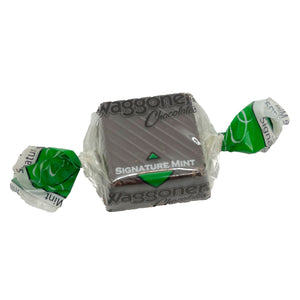 All City Candy Waggoner Milk and Dark Signature Mints 12 oz. Green Canister Chocolates Waggoner Chocolates For fresh candy and great service, visit www.allcitycandy.com