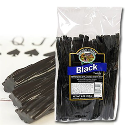 Walnut Creek Jumbo Black Licorice Twists 8oz. Bag All City Candy