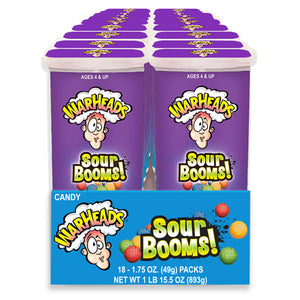 All City Candy WarHeads Sour Booms Chewy Candy - 1.75-oz. Pack Case of 18 Impact Confections For fresh candy and great service, visit www.allcitycandy.com