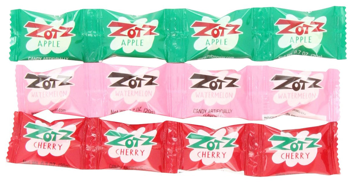 All City Candy Zotz Fizz Power Candy Strings Cherry, Apple & Watermelon - Case of 48 Novelty G.B. Ambrosoli For fresh candy and great service, visit www.allcitycandy.com