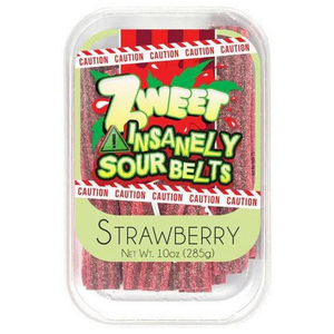 All City Candy Zweet Non-Kosher Insanely Sour Belts Strawberry 10 oz. Tub Sour Candy Galil Foods For fresh candy and great service, visit www.allcitycandy.com