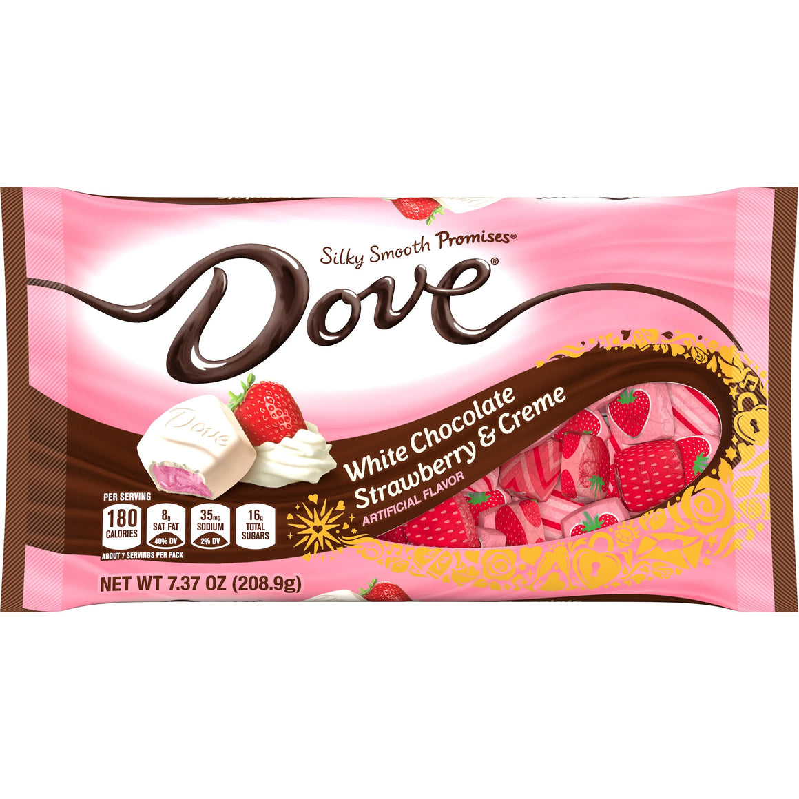 All City Candy Dove Promises White Chocolate Strawberry & Creme 7.37 oz. Bag Valentine's Day Mars Chocolate For fresh candy and great service, visit www.allcitycandy.com