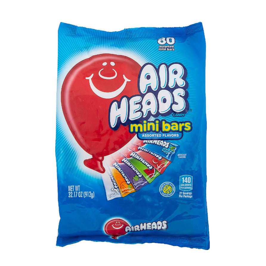 All City Candy Airheads Assorted Mini Taffy Bars - Bag of 80 Taffy Perfetti Van Melle For fresh candy and great service, visit www.allcitycandy.com
