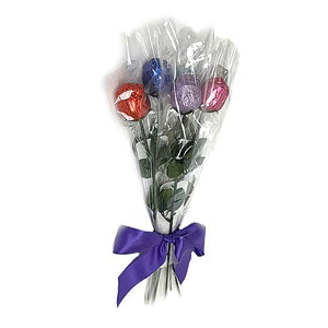 All City Candy Assorted Color Foiled Belgian Chocolate Color Splash Rose Bouquet Chocolate Albert's Candy Half Dozen For fresh candy and great service, visit www.allcitycandy.com
