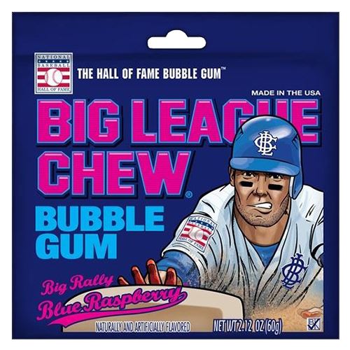 Big League Chew Big Rally Blue Raspberry Bubble Gum - 2.12-oz. Bag ...