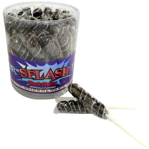 All City Candy Black & White Color Splash Black Cherry Unicorn Lollipops - Tub of 30 Lollipops & Suckers Albert's Candy For fresh candy and great service, visit www.allcitycandy.com