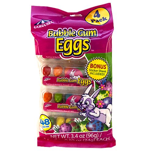 Bubble Gum Eggs Mini Carton .85 oz. Package