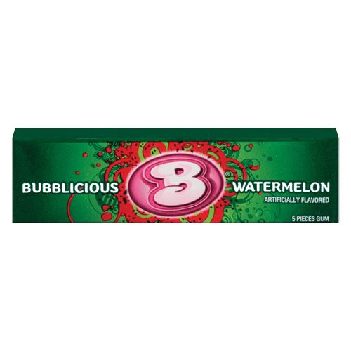 All City Candy Bubblicious Watermelon Bubble Gum 5-Piece Pack Gum/Bubble Gum Mondelez International 1 Pack For fresh candy and great service, visit www.allcitycandy.com