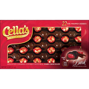 All City Candy Cella's Foil Wrapped Dark Chocolate Covered Cherries - 11-oz. Box Chocolate Tootsie Roll Industries For fresh candy and great service, visit www.allcitycandy.com