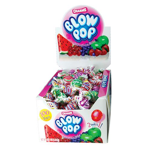 All City Candy Charms Assorted Fruit Flavor Blow Pops - Case of 100 Lollipops & Suckers Charms Candy (Tootsie) For fresh candy and great service, visit www.allcitycandy.com