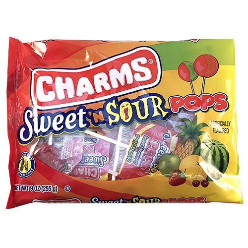 All City Candy Charms Sweet 'N Sour Pops Lollipops & Suckers Charms Candy (Tootsie) 9-oz. Bag For fresh candy and great service, visit www.allcitycandy.com