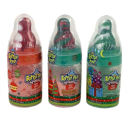 All City Candy Christmas Baby Bottle Pop Candy .85 oz. Christmas Topps For fresh candy and great service, visit www.allcitycandy.com