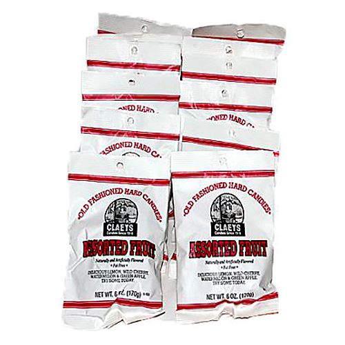 Claeys Assorted Fruit Old Fashioned Hard Candies 6oz. Bag All City