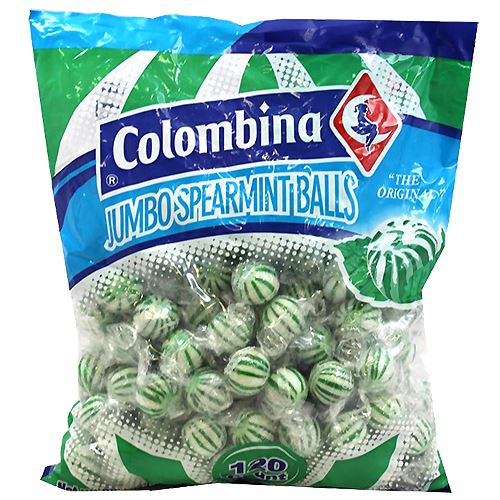 Colombina Jumbo Spearmint Balls Hard Candy Bag of 120 All City Candy