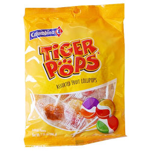 All City Candy Colombina Tiger Pops Assorted Fruit Lollipops - 6-oz. Bag Lollipops & Suckers Colombina For fresh candy and great service, visit www.allcitycandy.com