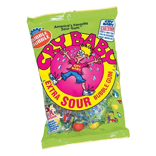 All City Candy Cry Baby Extra Sour Bubble Gum - 4-oz. Bag Gum/Bubble Gum Concord Confections (Tootsie) For fresh candy and great service, visit www.allcitycandy.com