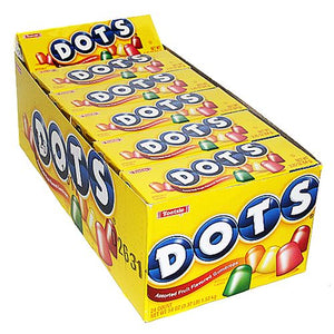 All City Candy DOTS Assorted Fruit Flavored Gumdrops - 2.25-oz. Box Chewy Tootsie Roll Industries Case of 24 For fresh candy and great service, visit www.allcitycandy.com