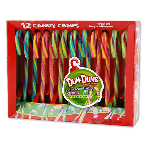 All City Candy Dum Dums Candy Canes - Box of 12 christmas Spangler For fresh candy and great service, visit www.allcitycandy.com