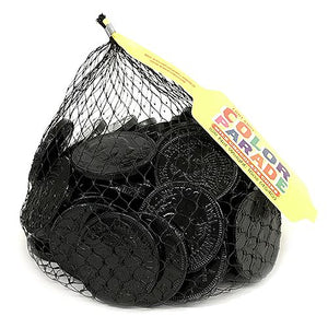 All City Candy Fort Knox Black Milk Chocolate Coins - 1 LB Mesh Bag Chocolate Gerrit J. Verburg Candy For fresh candy and great service, visit www.allcitycandy.com