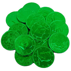 All City Candy Fort Knox Green Foiled Milk Chocolate Coins - 1 LB Mesh Bag Chocolate Gerrit J. Verburg Candy For fresh candy and great service, visit www.allcitycandy.com