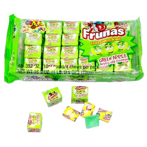 All City Candy Frunas Green Apple Fruit Chews - Pack of 48 Chewy Albert's Candy For fresh candy and great service, visit www.allcitycandy.com