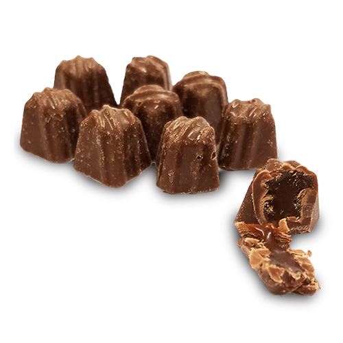 All City Candy Gertrude Hawk Mini Milk Chocolate Sea Salt Caramel Truffles - 3 LB Bulk Bag Bulk Unwrapped Gertrude Hawk For fresh candy and great service, visit www.allcitycandy.com